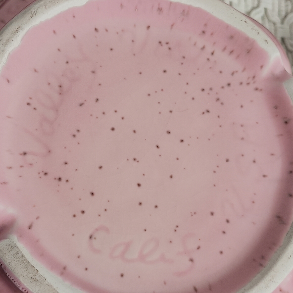 Vintage Mid Century Valley Vista 310 PINK STRAWBERRY Covered Canister Bowl Dish - Picture 9 of 9